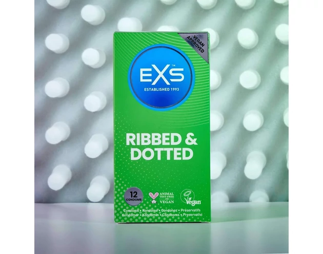 EXS Ribbed, Dotted and Flared - pontozott óvszer (12db)