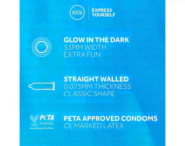 EXS Glow - világító óvszer (3db)