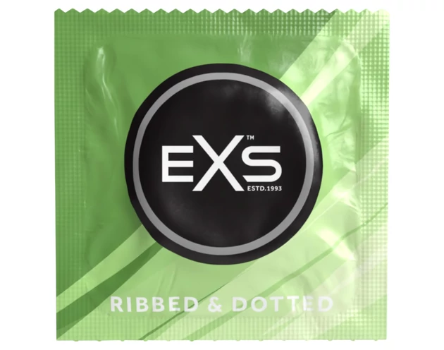 EXS Ribbed, Dotted and Flared - pontozott óvszer (3db)