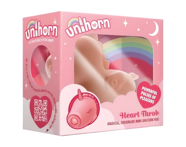 Unihorn Heart Throb - akkus unikornis csiklóizgató (pink)