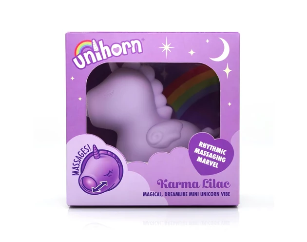 Unihorn Karma - akkus unikornis csiklóizgató (lila)