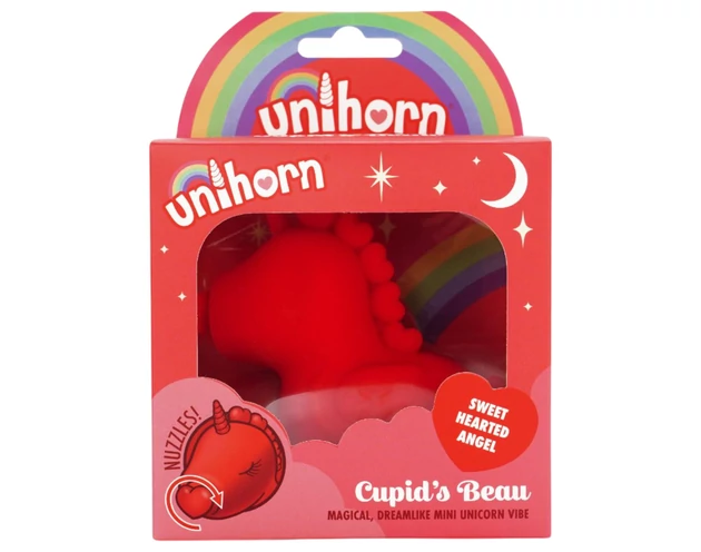 Unihorn Cupid's Beau - akkus unikornis csiklóizgató (piros)