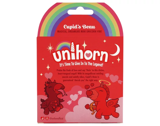 Unihorn Cupid's Beau - akkus unikornis csiklóizgató (piros)