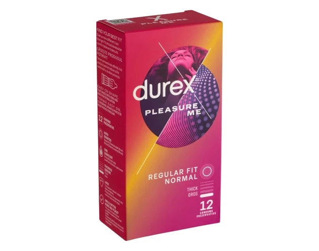 Durex Emoji PleasureMe - bordázott-pontozott óvszer (12db)