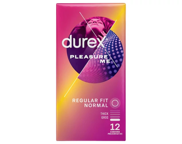 Durex Pleasure Me - bordázott-pontozott óvszer (12db)