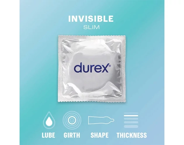 Durex Invisible Slim - vékony óvszer (10db)