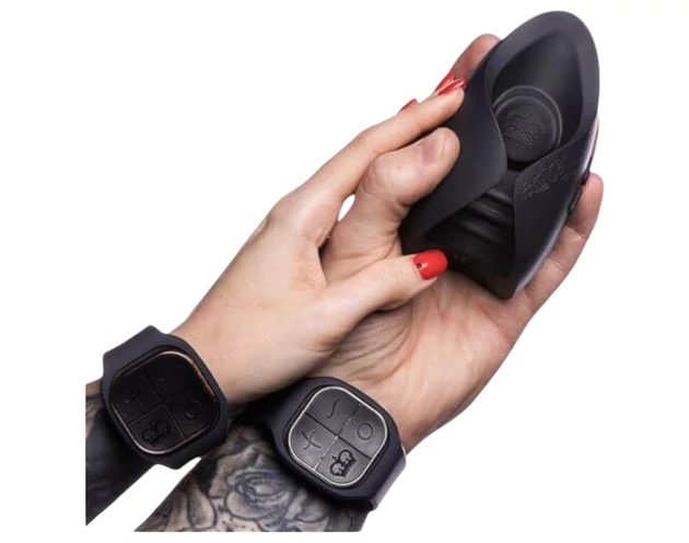 Pulse Duo Lux - akkus, rádiós maszturbátor-párvibrátor (szürke)