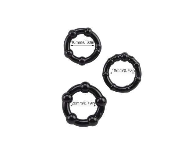 Lonely Stay Hard - péniszgyűrű szett - fekete (3 részes)