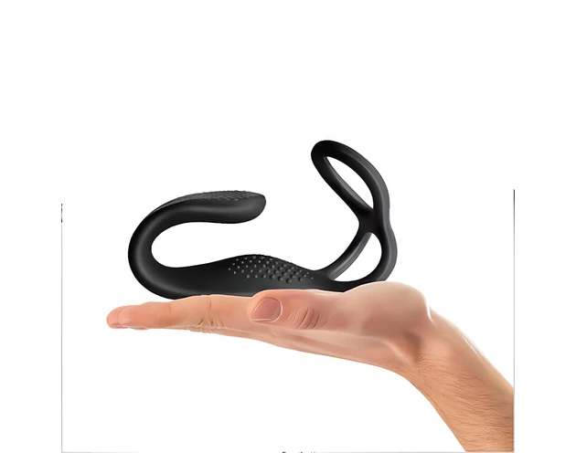 Rocks-Off - akkus, rádiós anál vibrátor péniszgyűrűvel (fekete)