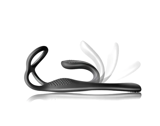 Rocks-Off - akkus, rádiós anál vibrátor péniszgyűrűvel (fekete)