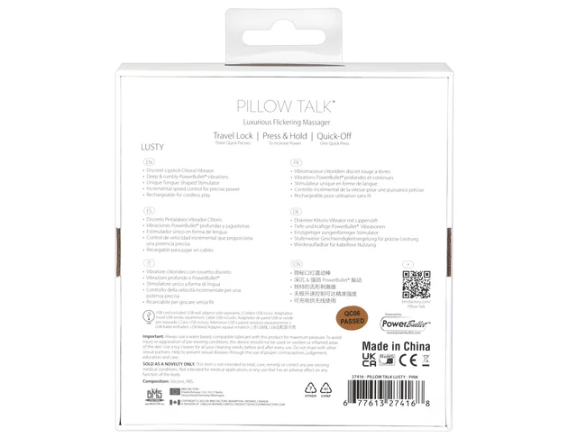 Pillow Talk Lusty - akkus, nyelves rúdvibrátor (pink)