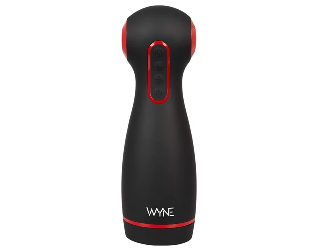 WYNE 06 - akkus, rezgő-szívó maszturbátor (fekete)
