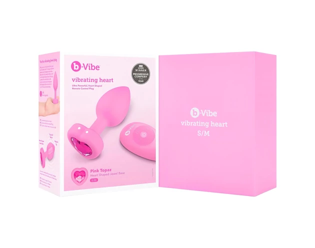 b-vibe heart - akkus, rádiós anál vibrátor (pink)