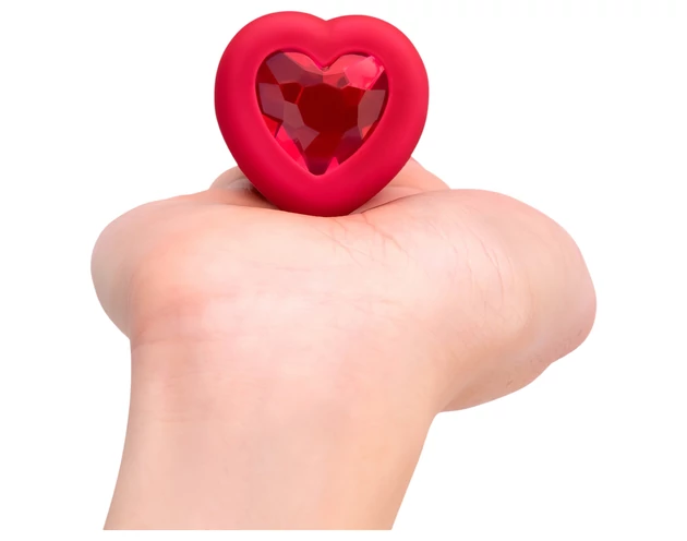 b-vibe heart - akkus, rádiós anál vibrátor (piros)