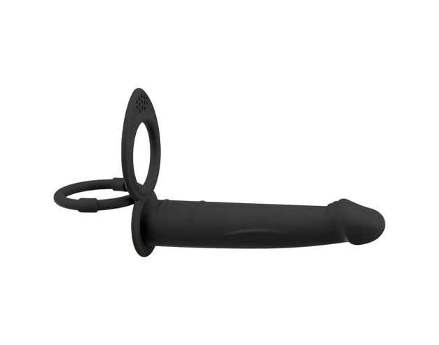 Black Velvet Double F - felcsatolható anál vibrátor (fekete)