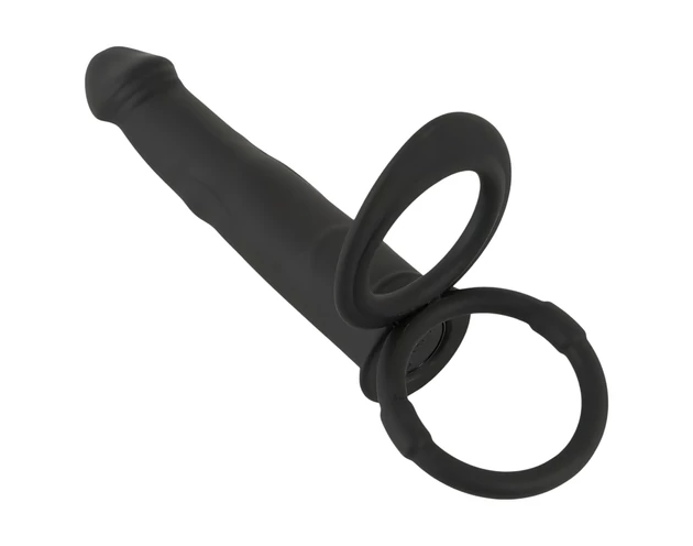 Black Velvet Double F - felcsatolható anál vibrátor (fekete)
