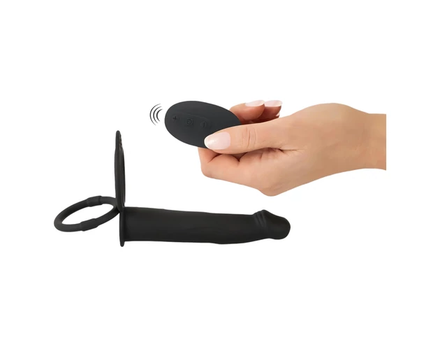Black Velvet Double F - felcsatolható anál vibrátor (fekete)