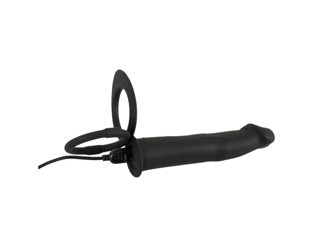 Black Velvet Double F - felcsatolható anál vibrátor (fekete)