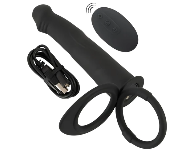 Black Velvet Double F - felcsatolható anál vibrátor (fekete)