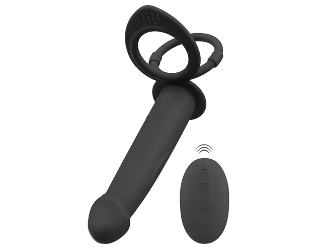 Black Velvet Double F - felcsatolható anál vibrátor (fekete)