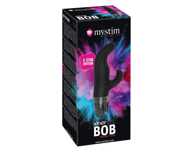 mystim Hop Hop Bob E-Stim - akkus elektro vibrátor (fekete)