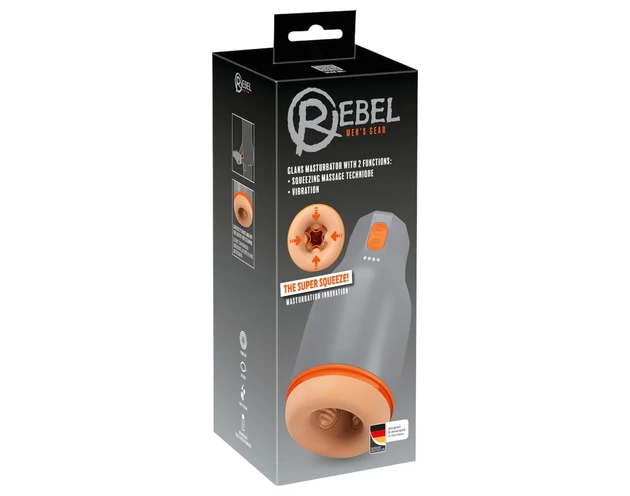 Rebel - vízálló szorító maszturbátor (natúr-szürke)