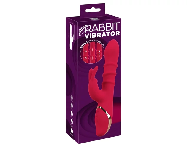 You2Toys Rabbit - mozgó gyűrűs vibrátor (piros)
