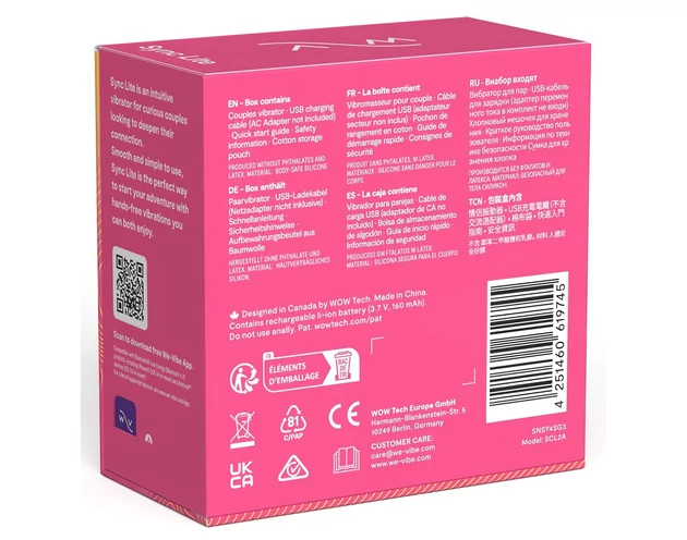 We-Vibe Sync Lite - okos, rádiós párvibrátor (pink)