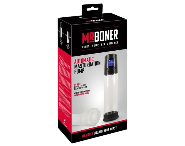 Mister Boner - akkus, automatikus péniszpumpa (fekete-átlátszó)