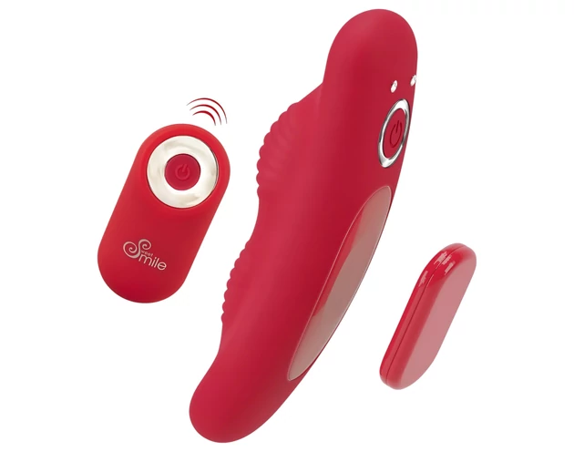 Smile - akkus, rádiós bugyi vibrátor (piros)