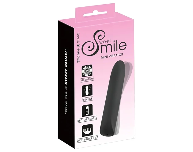 Smile - akkus, vízálló mini vibrátor (fekete)