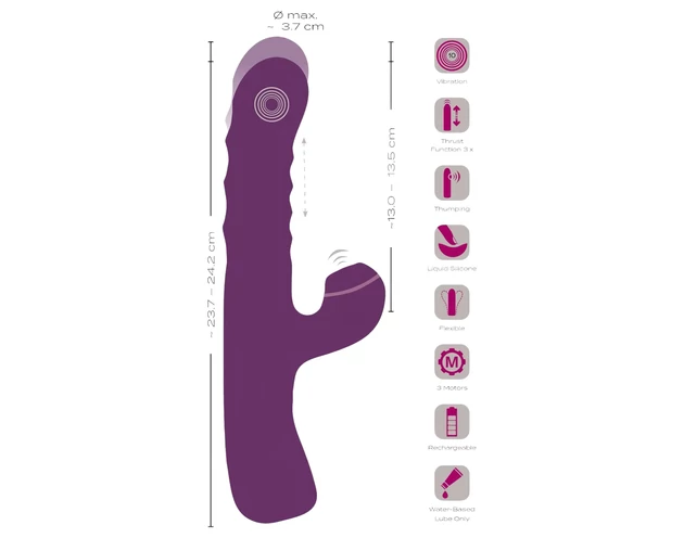 Javida - 3in1 nyuszis vibrátor (lila)