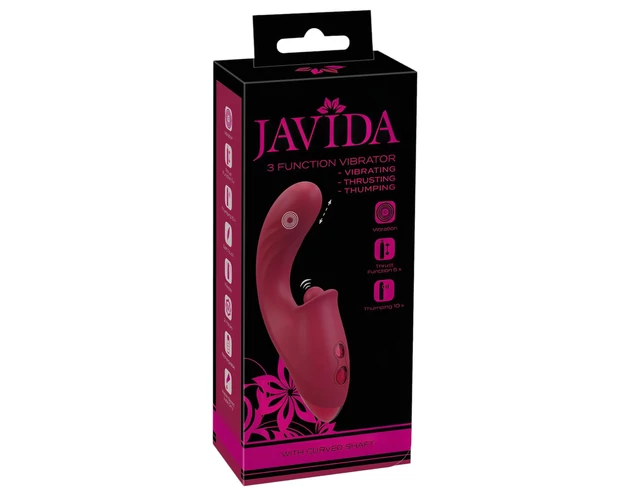 Javida - 3in1 nyelves vibrátor (piros)