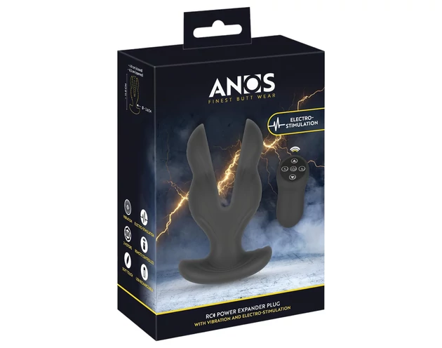 ANOS - kétágú anál vibrátor (fekete)