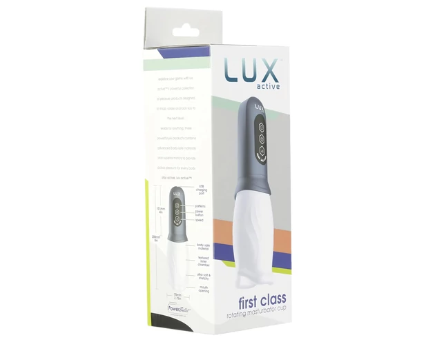 LUX Active First Class - forgó fejes maszturbátor (fehér-szürke)
