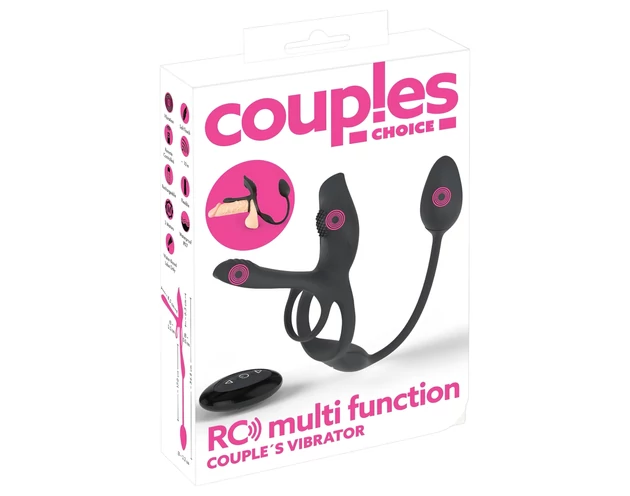 Couples Choice - multifunkciós vibrációs péniszgyűrű (fekete)