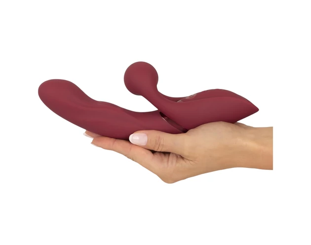 Javida 2 Function Rabbit - akkus csiklókaros vibrátor (piros)