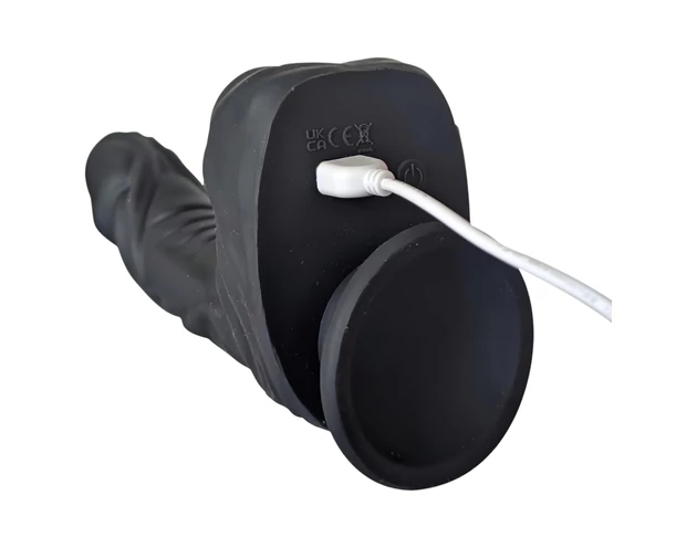 Naked Addiction - forgó-lökő élethű vibrátor (fekete)