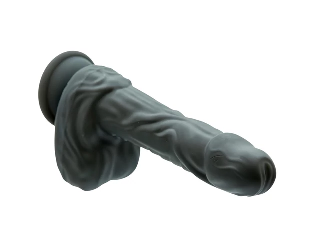 Naked Addiction - forgó-lökő élethű vibrátor (fekete)