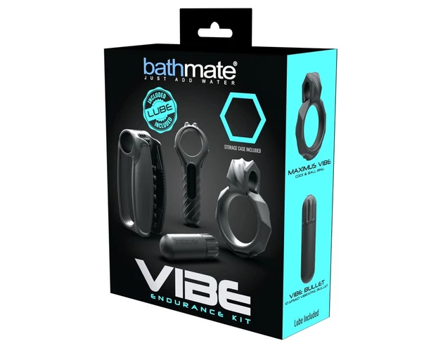 Bathmate Vibe Endurance - maszturbátor és péniszgyűrű szett (fekete)