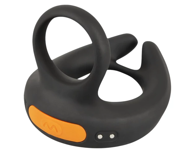 Rebel - rezgő péniszgyűrű és here vibrátor (fekete)