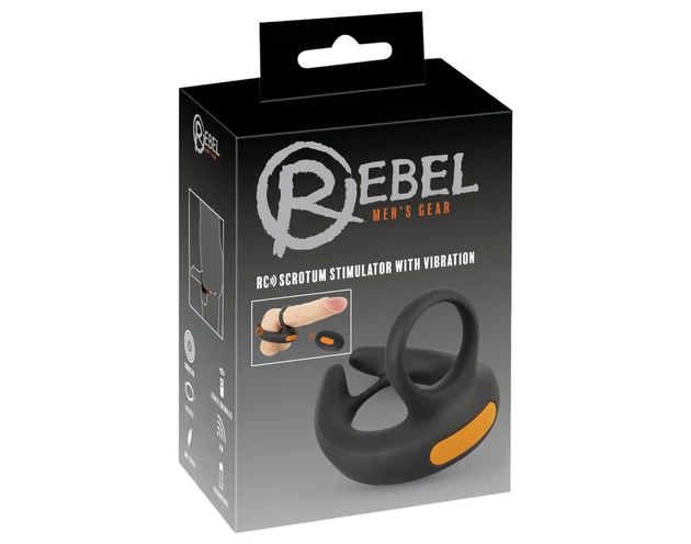 Rebel - rezgő péniszgyűrű és here vibrátor (fekete)