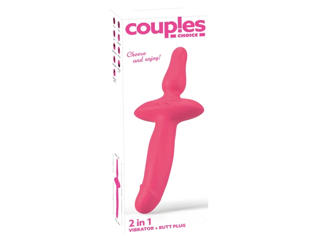 Couples Choice - 2in1 vibrátor és anál plug (pink)