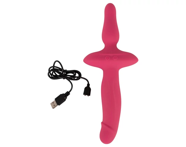 Couples Choice - 2in1 vibrátor és anál plug (pink)