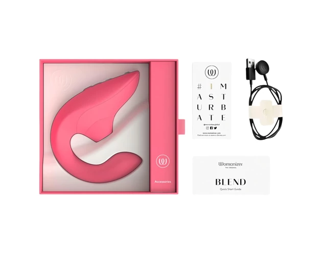 Womanizer Blend - G-pont vibrátor és csiklóizgató (korall)