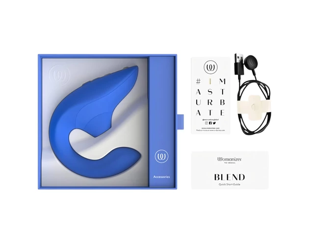 Womanizer Blend - G-pont vibrátor és csiklóizgató (kék)