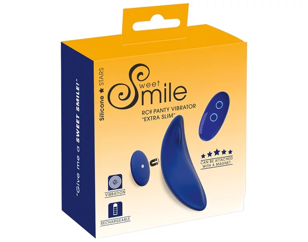 Smile - extra vékony, távirányítós bugyi vibrátor (kék)