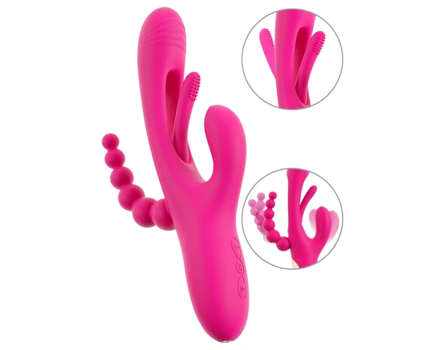 SMILE - tripla karos, nyelves vibrátor (pink)