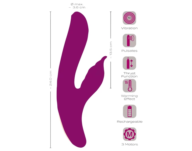 Javida - 4in1 G-pont és csikló izgató vibrátor (szeder)