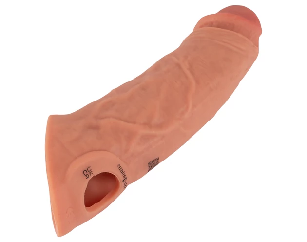 Realistixxx - rádiós vibrációs péniszköpeny - natúr (20cm)